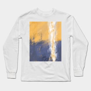 Abstract Art Blue and Gold Long Sleeve T-Shirt